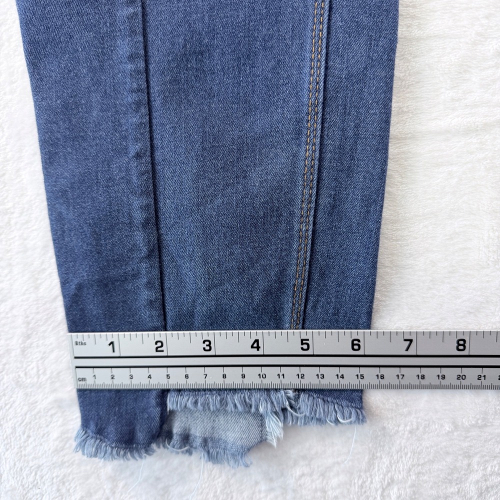 NYDJ Skinny Ankle Jeans Womens L 14 16 Blue Stretch Raw Hem Denim - Picture 7 of 9